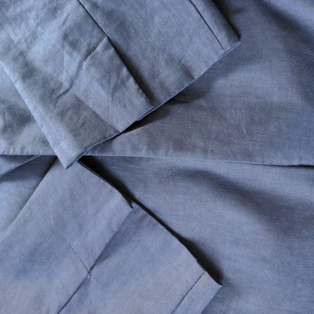 Eileen Fisher Linen Blend Open Front High Collar Coat in Midnight Blue Size M - Picture 7 of 9